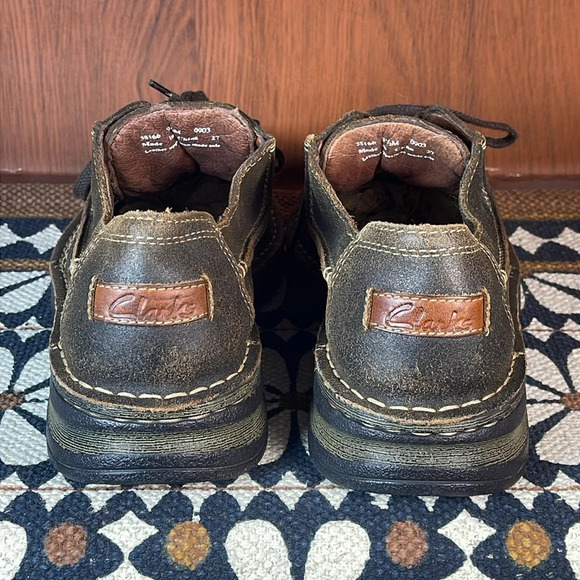 Clarks Men’s Active Air Brown Leather Lace Up Split Toe shoes size 9.5 - Picture 5 of 9